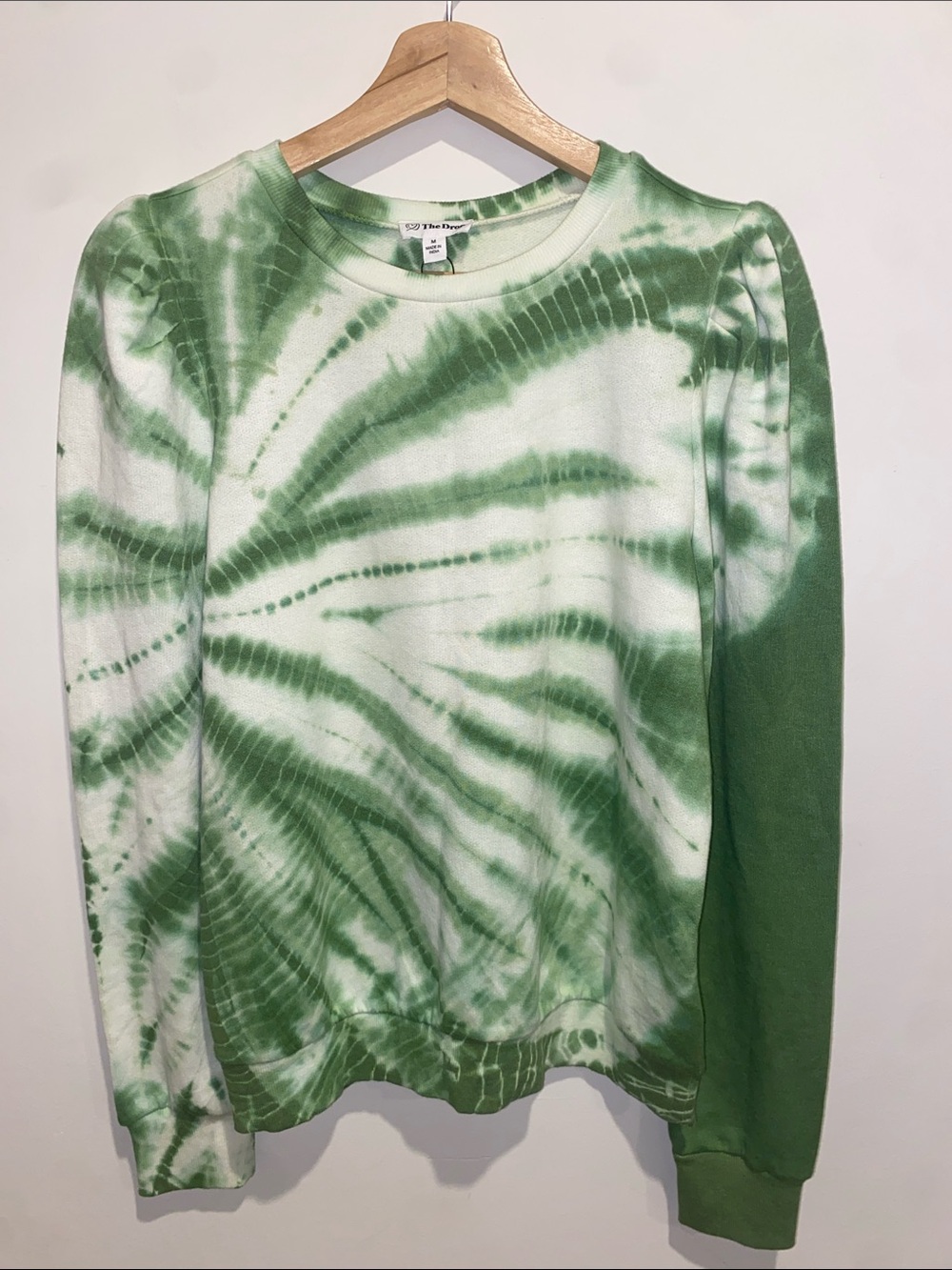 The Drop Green Tie-Dye Crewneck Lightweight Sweatshirt Size M